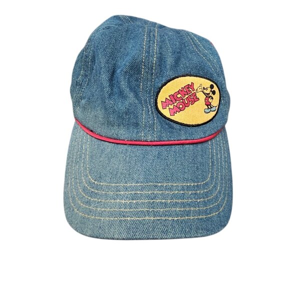 Disney Vintage 90's Expandable Duffle Cotton Denim Leather Weekend Bag & Hat - Picture 13 of 15